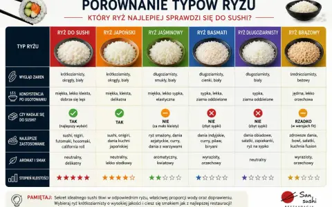 Porównanie ryżu: krótkoziarnisty idealny do sushi, długoziarnisty i basmati nie nadają się. Indeks glikemiczny ryżu ma znaczenie.