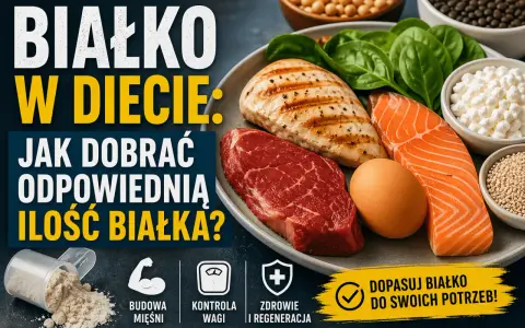 Białko w diecie: jak dobrać jego ilość? Na talerzu mięso, ryba, jajko, nabiał i rośliny strączkowe.