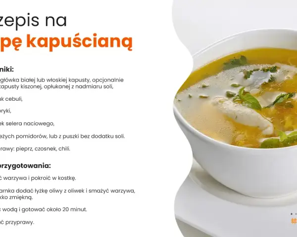 Przepis na zupę kapuścianą, idealną na 7-dniową dietę kapuścianą. Aromatyczna zupa z kapusty, warzyw i przypraw.