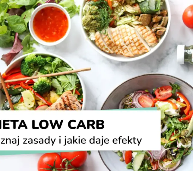 Kolorowe sałatki z kurczakiem i łososiem, idealne na dietę low carb. Zdrowe i sycące posiłki.